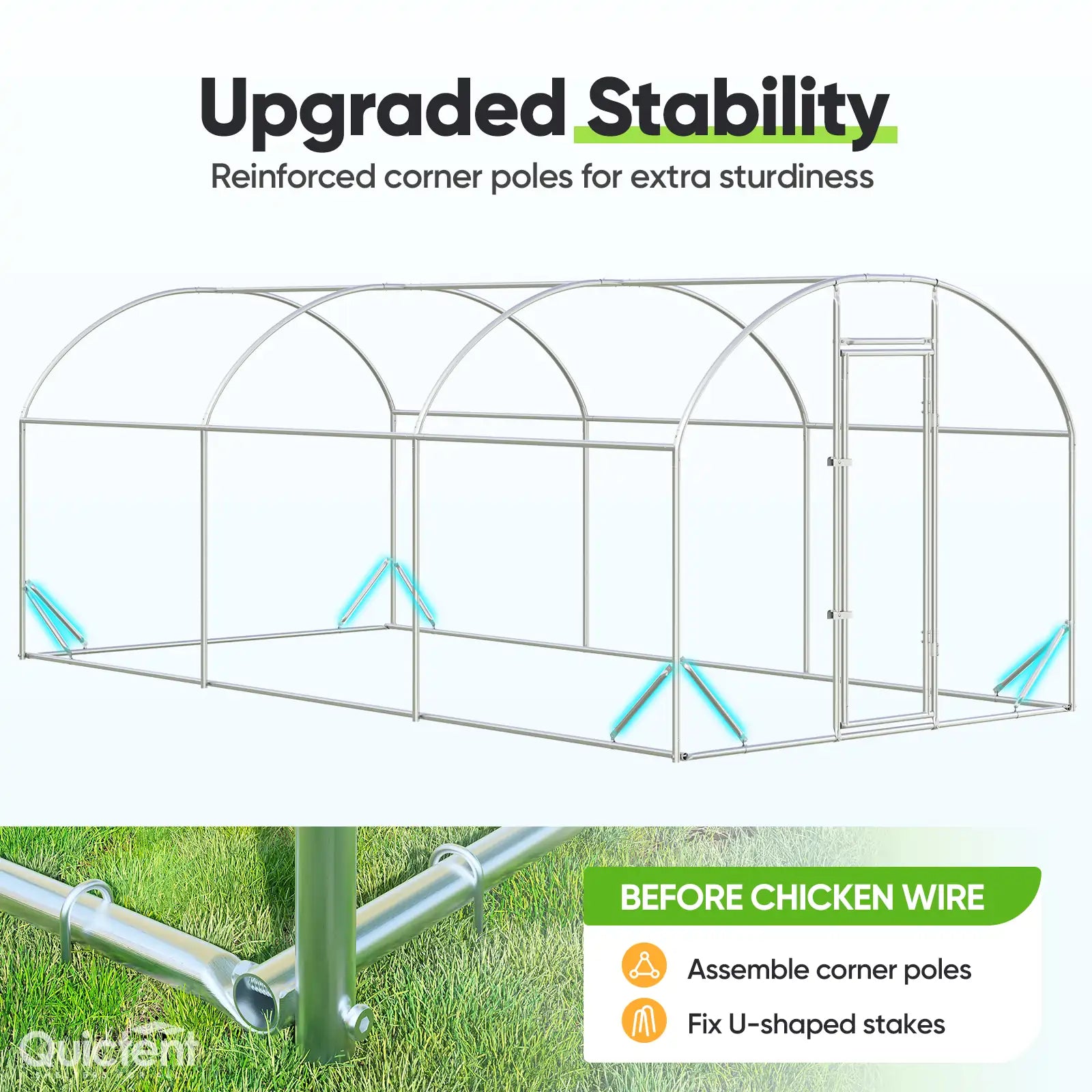 Built with 1" upgraded galvanized steel tubes#size_18x9FT with Ladder+Swing