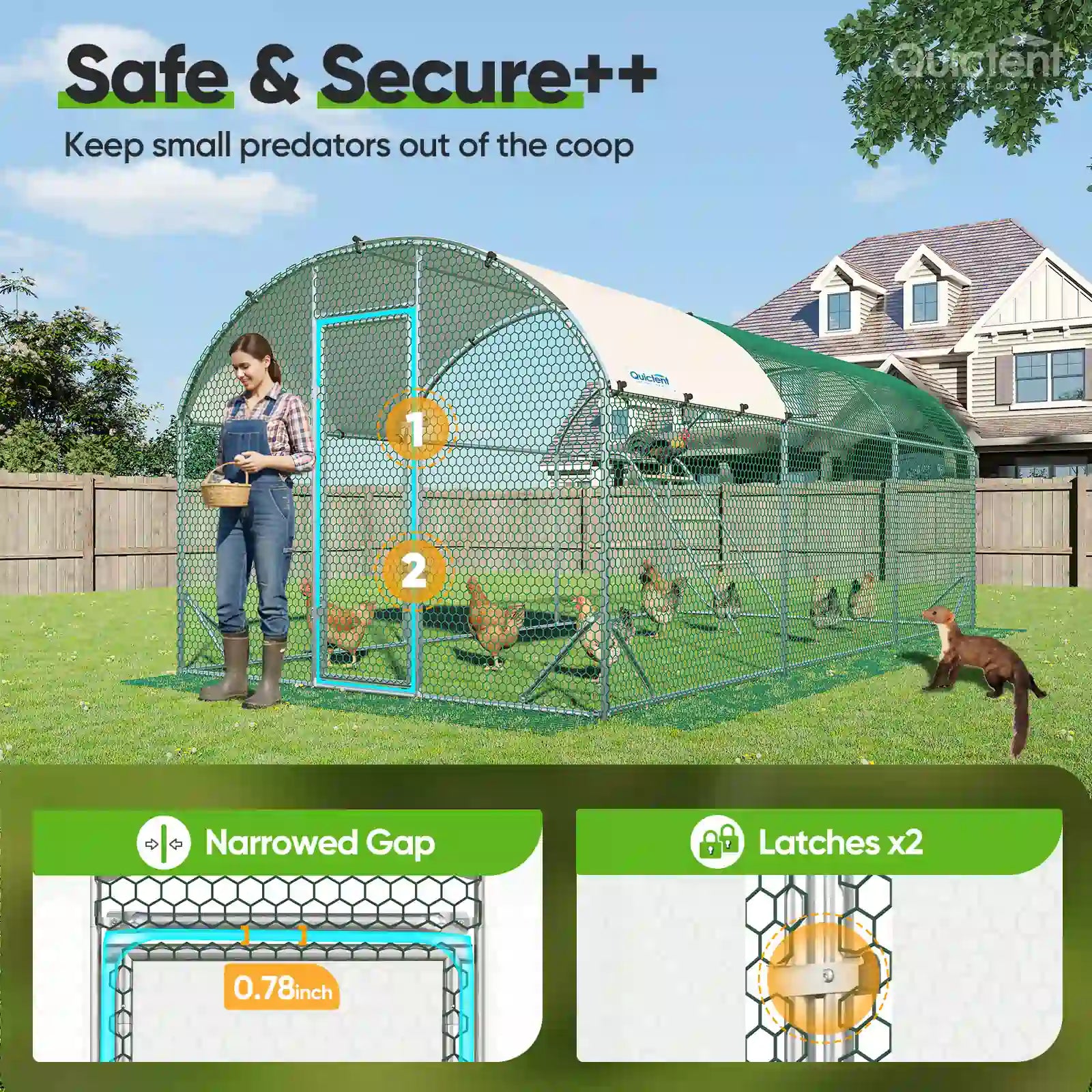 Keep small predators out of the coop#size_18x9FT with Ladder+Swing