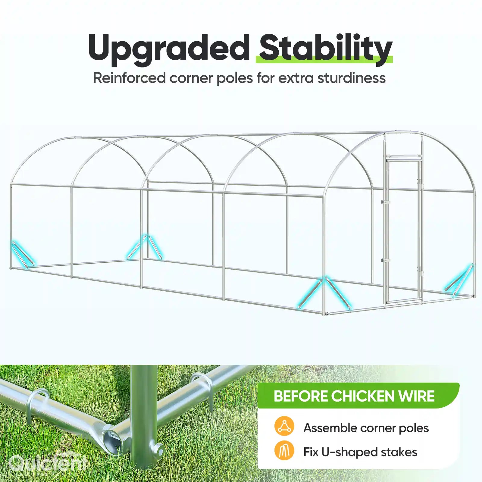 Stable Rust-Resistant Supporting Frame#size_24x9FT with Ladder+Swing