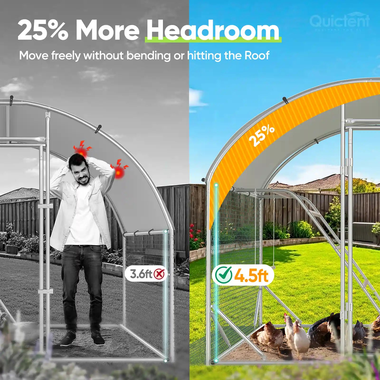 Upgraded Outdoor Walk-in Cage Arch#size_6.5x9FT with Ladder+Swing