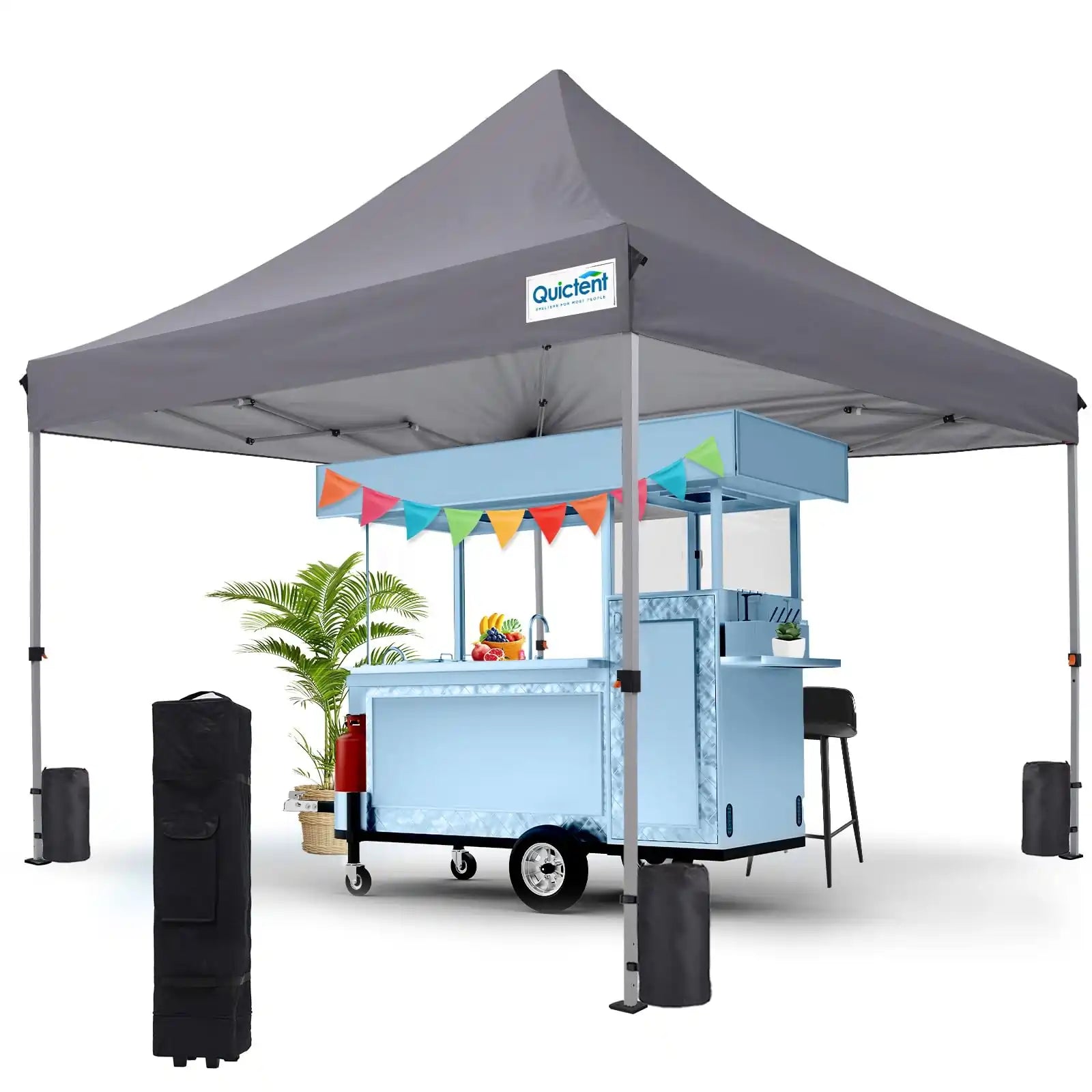 Easy up Outdoor Commercial Canopy Tent Gray 10x10ft#color_gray