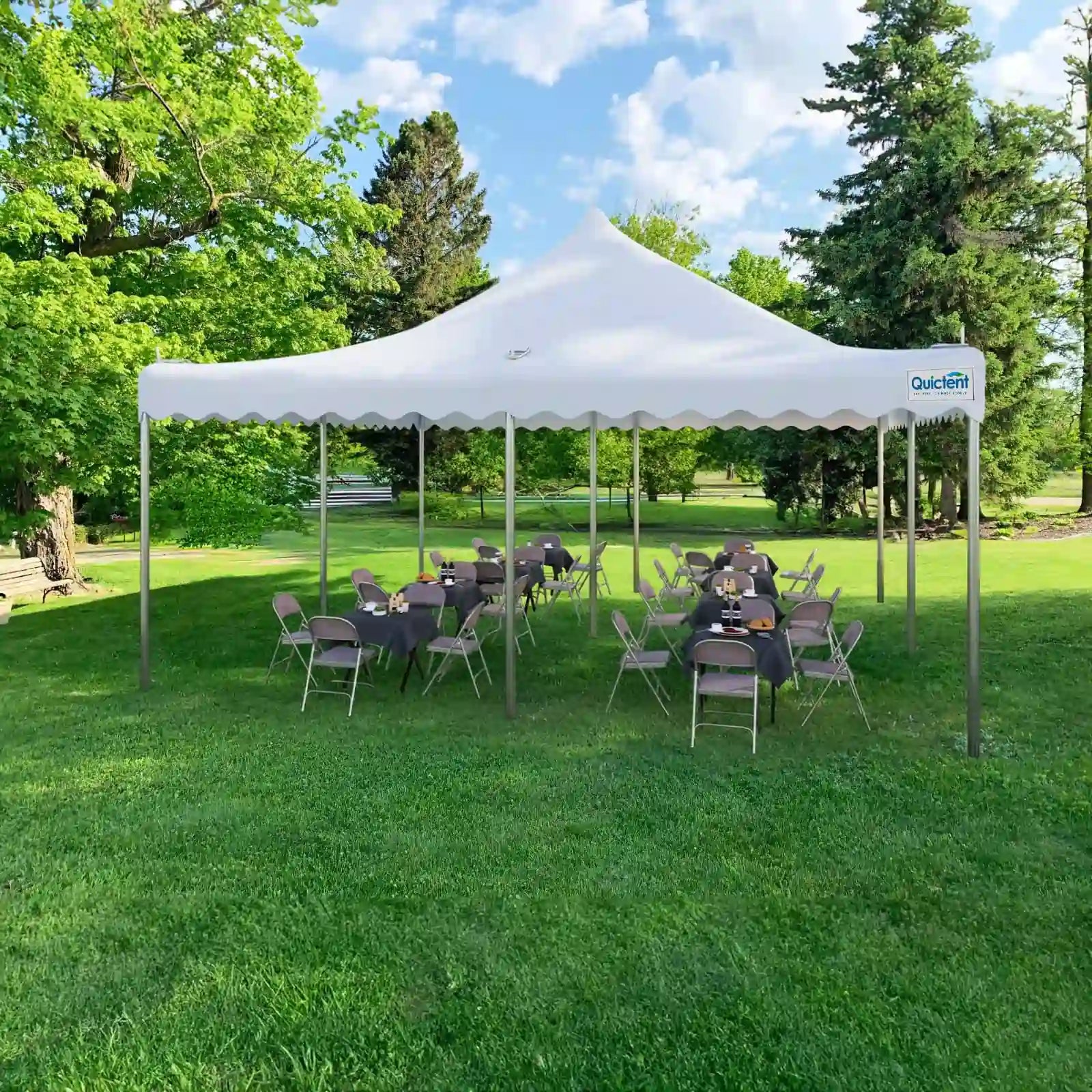 Heavy Duty Fire Retardant 20x20 Pole Party Tent No Sides,White#size_20x20ft-White