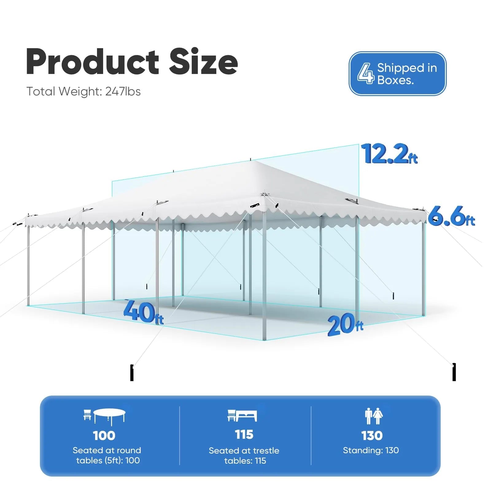 20x40 Party Tent Size#size_20x40ft-White