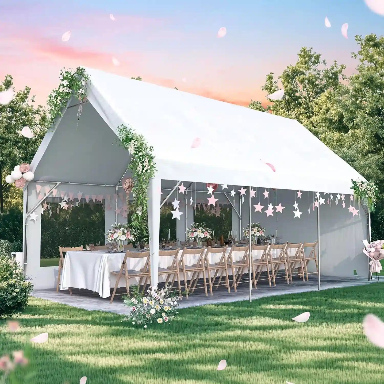 Quictent Heavy Duty 12x20ft Carport Tent for Wedding#size_12X20-White