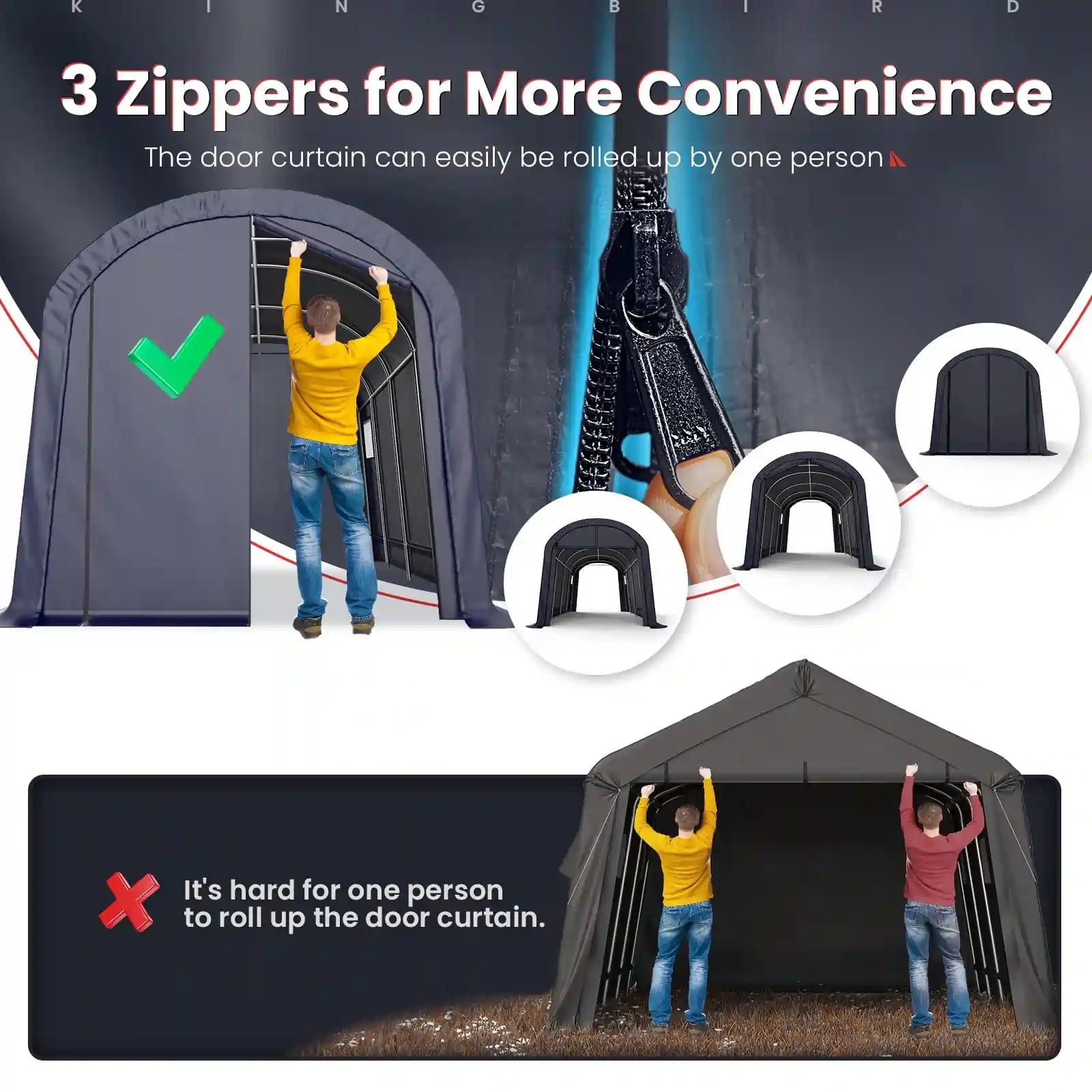 Three-Zipper Door#size_10' x 20'-Round