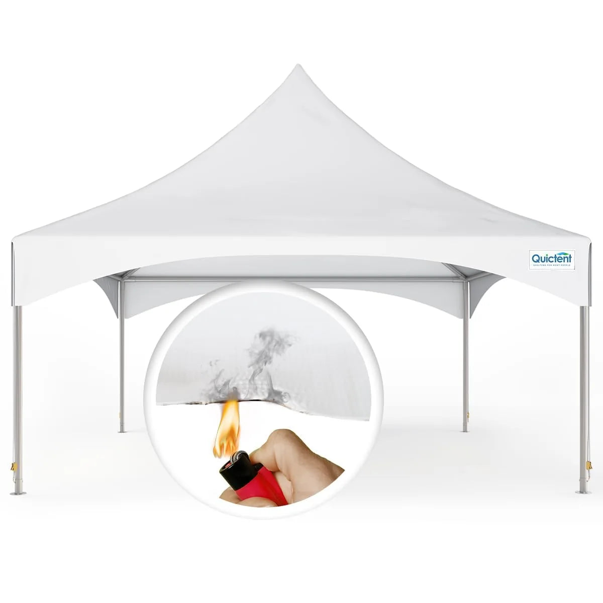 Quictent 20x20ft High Peak Frame Party Tent Fire Retardant#size_20'x20' with no side