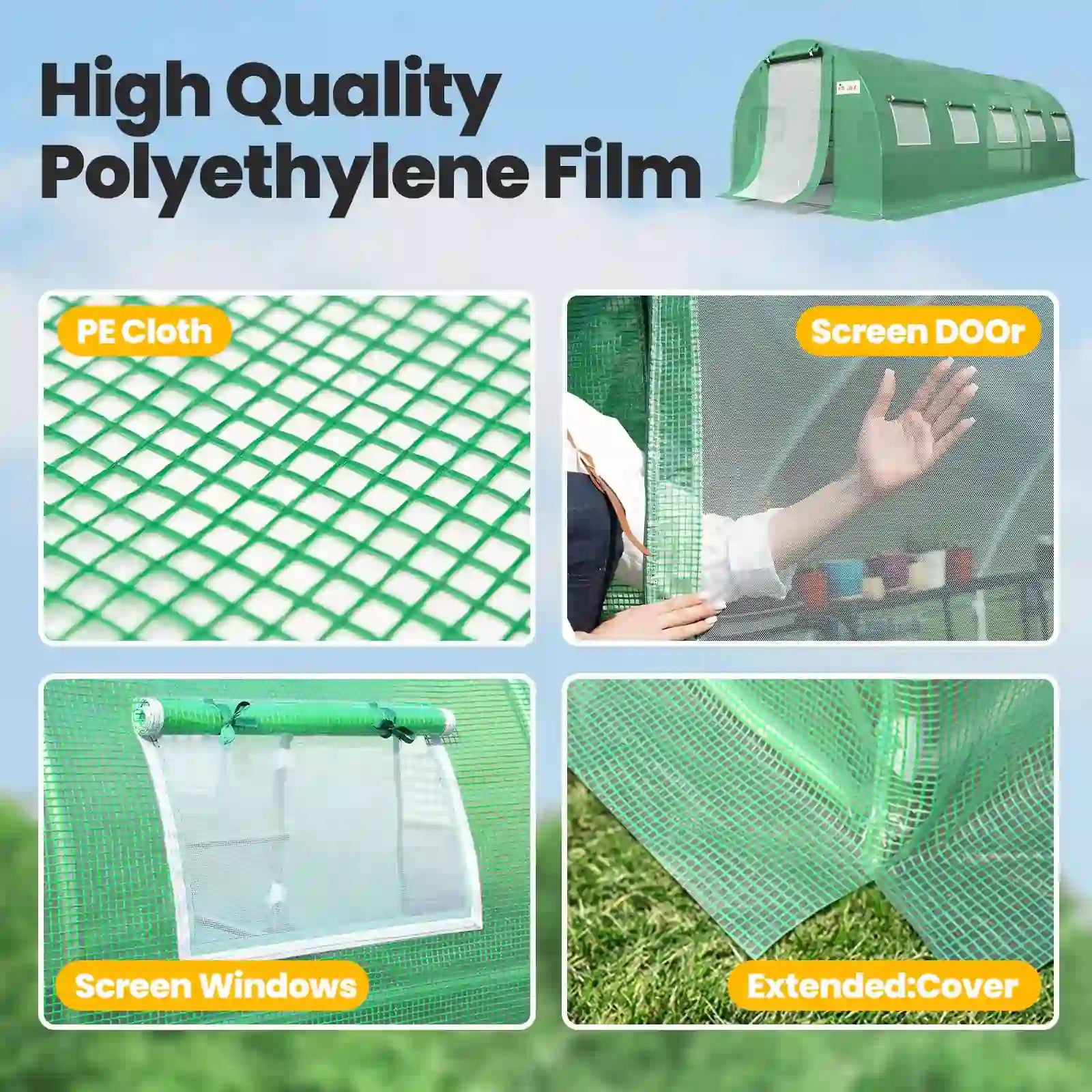 Waterproof 150g/sqm PE grid cover#color_25ft-Green