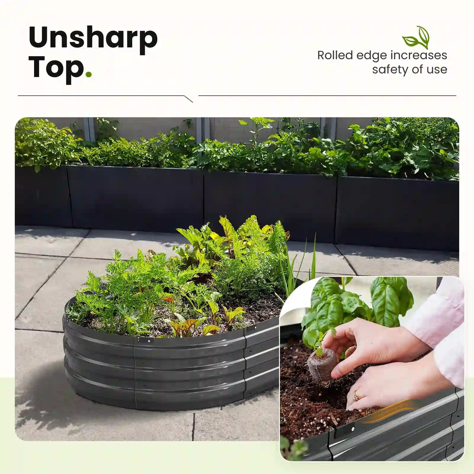 4x3x1 ft Screwless Raised Garden Bed unsharp top#size_4x3x1ft