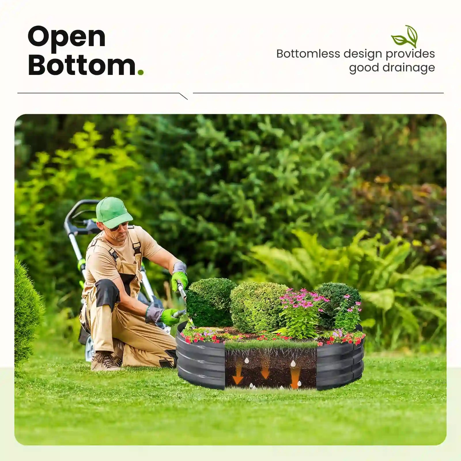 4x3x1 ft Screwless Raised Garden Bed open bottom#size_4x3x1ft