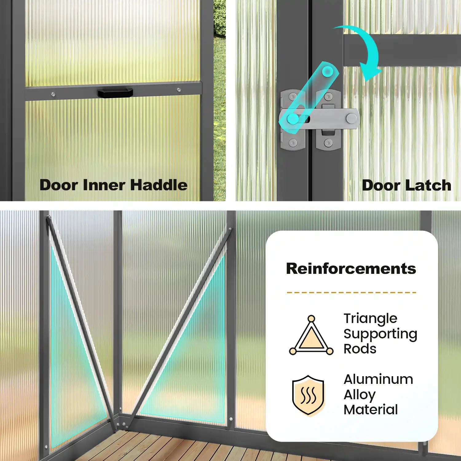 Door Inner Haddle#size_7.4X5.6X6.4ft-Black