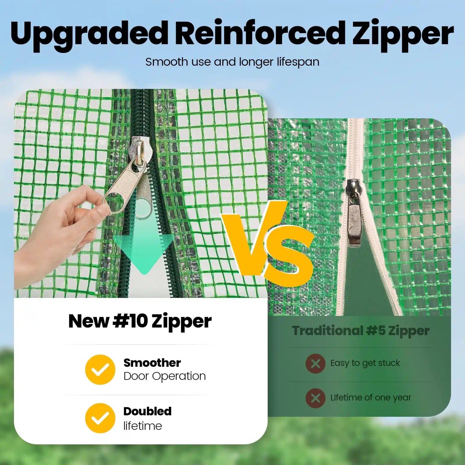 Upgraded reinforced zipper#color_20ft-Green