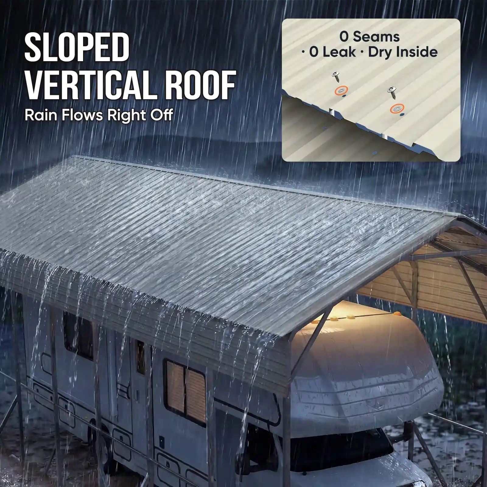 Sloped vertical roof design#size_14X35ft-Taller
