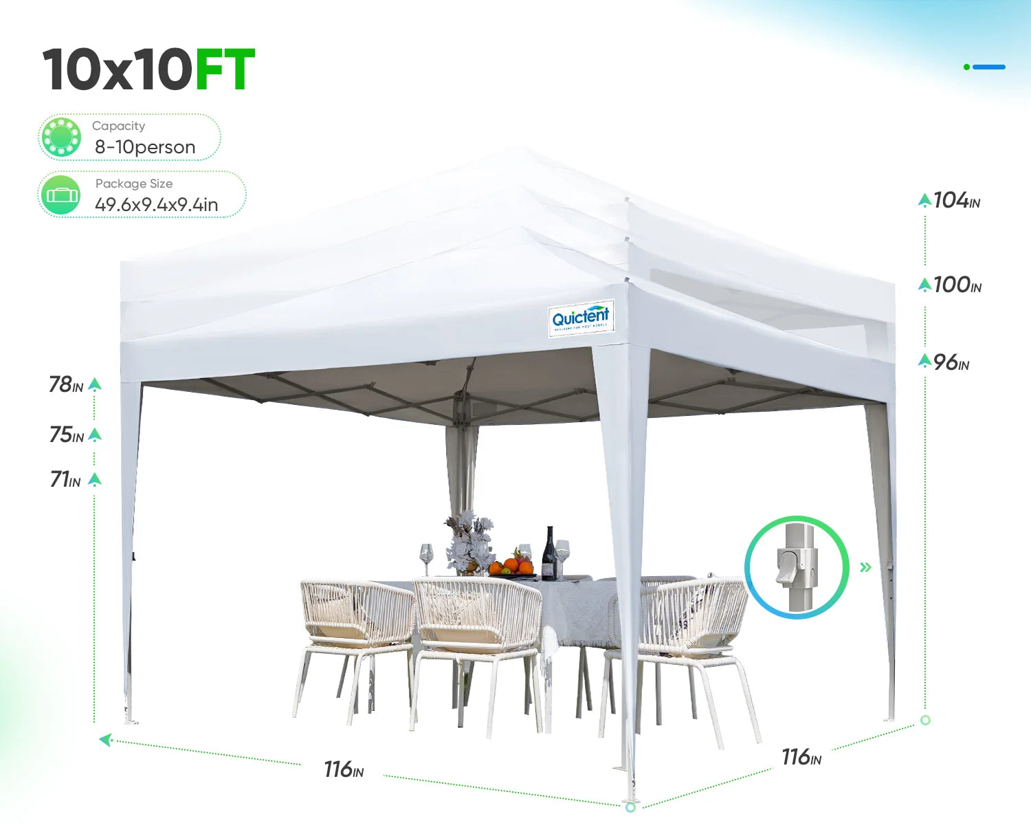 Quictent Privacy Portable Pop Up Canopy with Sidewalls