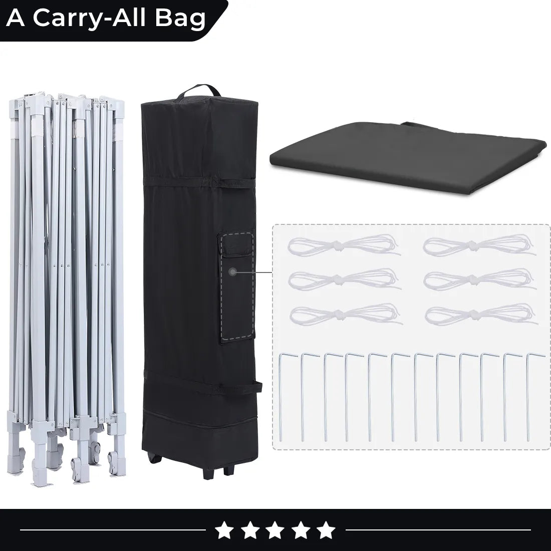 Black 10x20 canopy tent with no side package#color_black