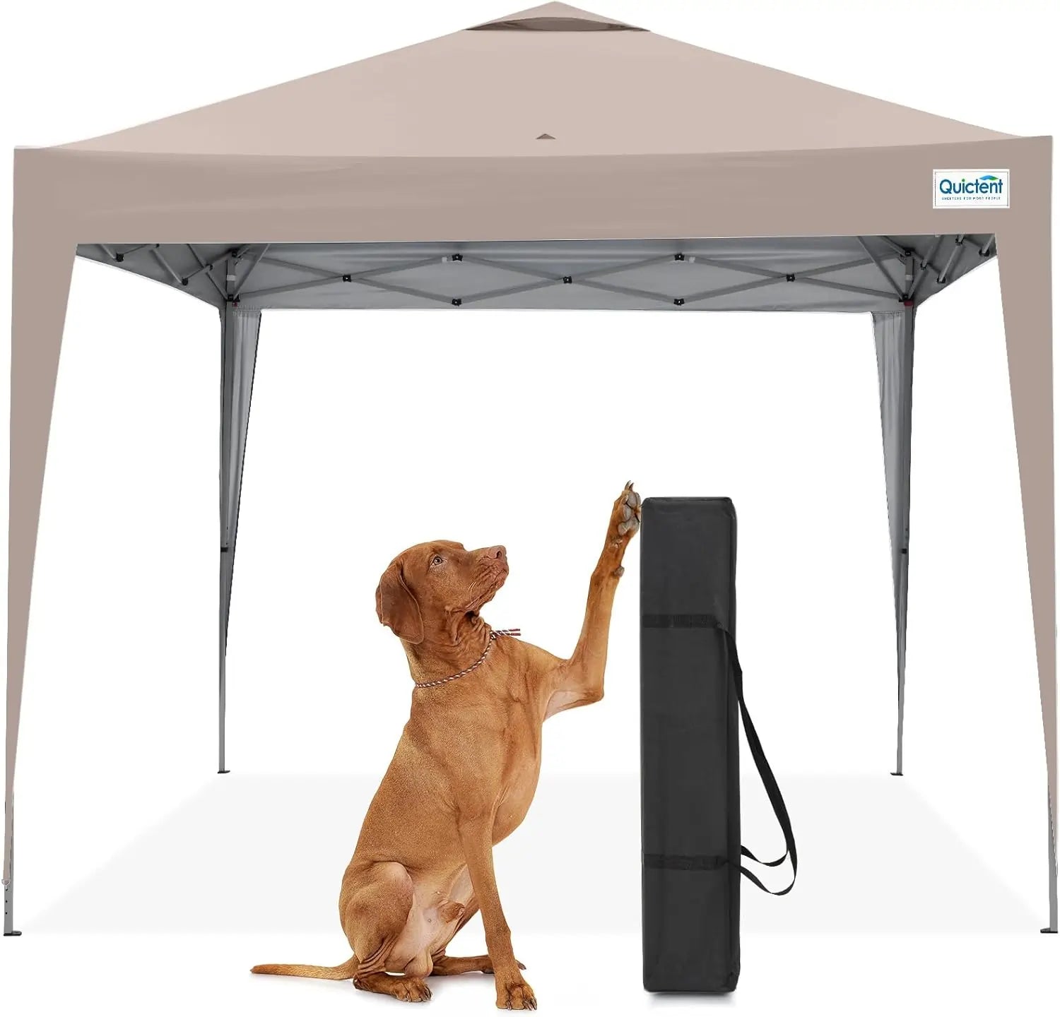 a canopy tent with a carrying case#color_Beige-with Vent