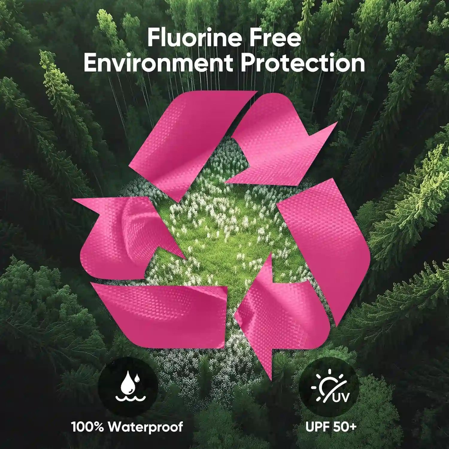 100% waterproof protection and SPF 50+ UV resistance#color_Pink-with Vent