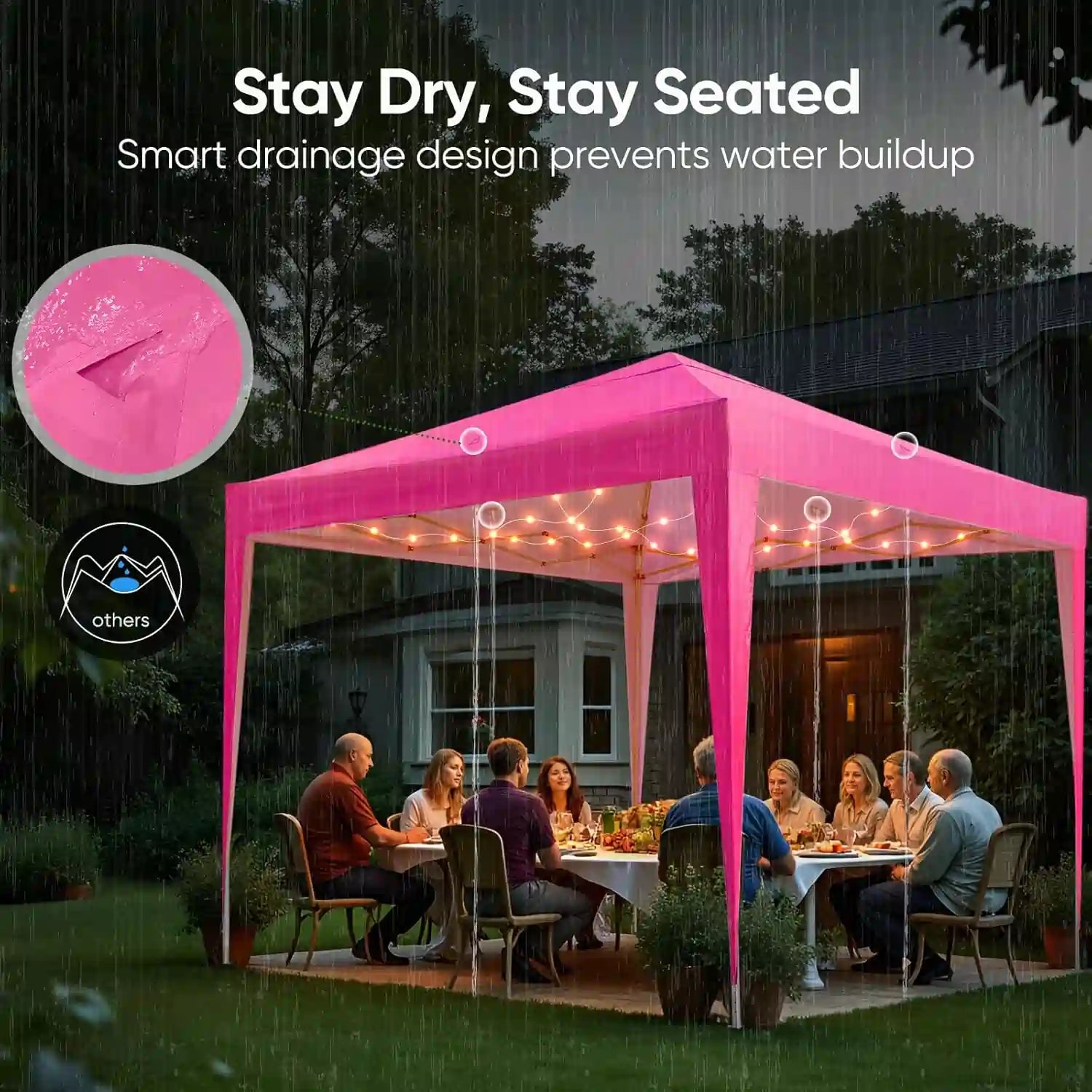 Best suited for short-term outdoor setups#color_Pink-with Vent