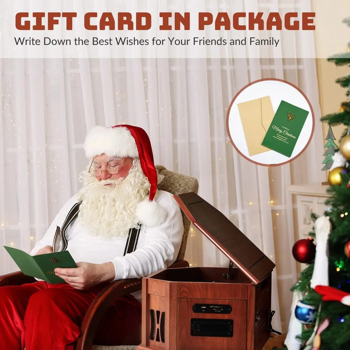 Nostalgic Turntable as Christmas gift#color_mahogany