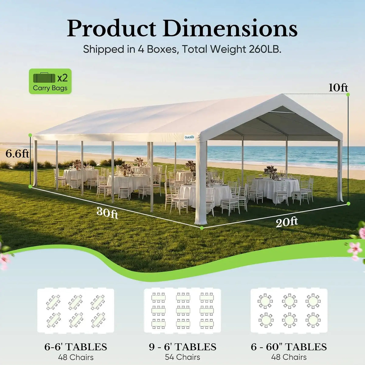 20x30ft Wedding Event Shelter dimensions#size_20' x 30'