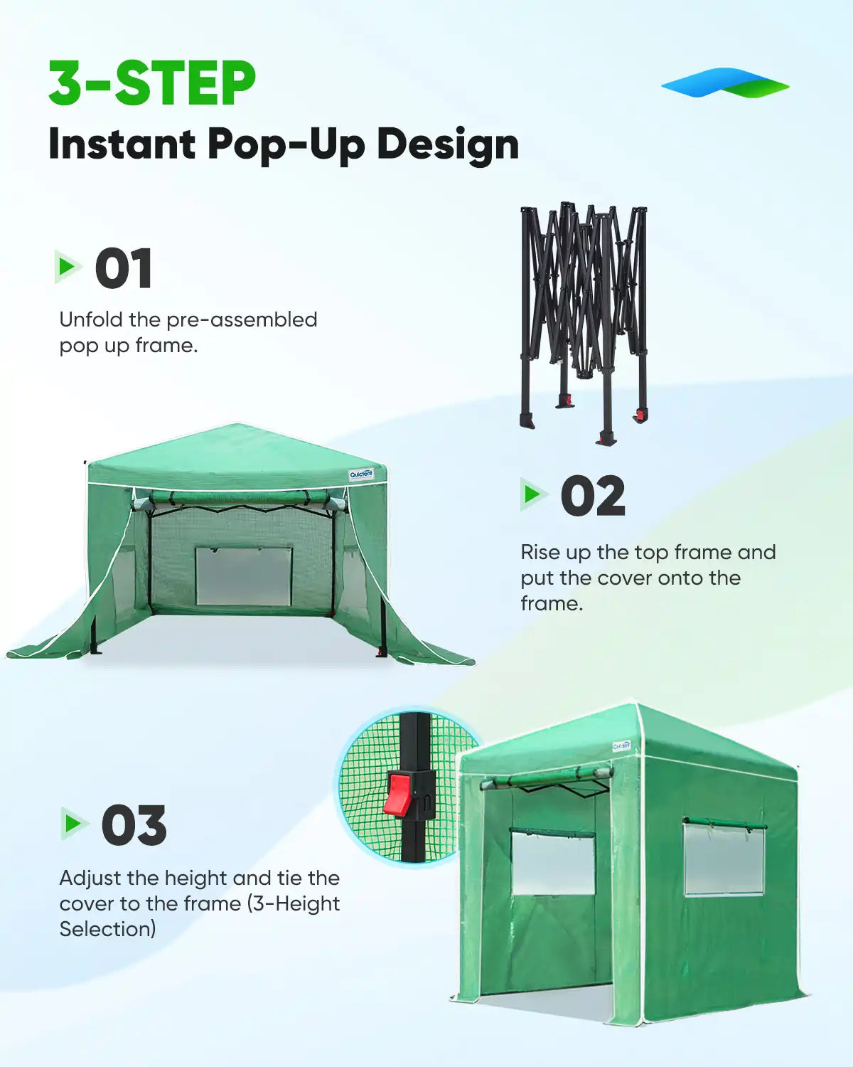 Pop-up, foldable design and sets up quick#size_8x6ft-Green