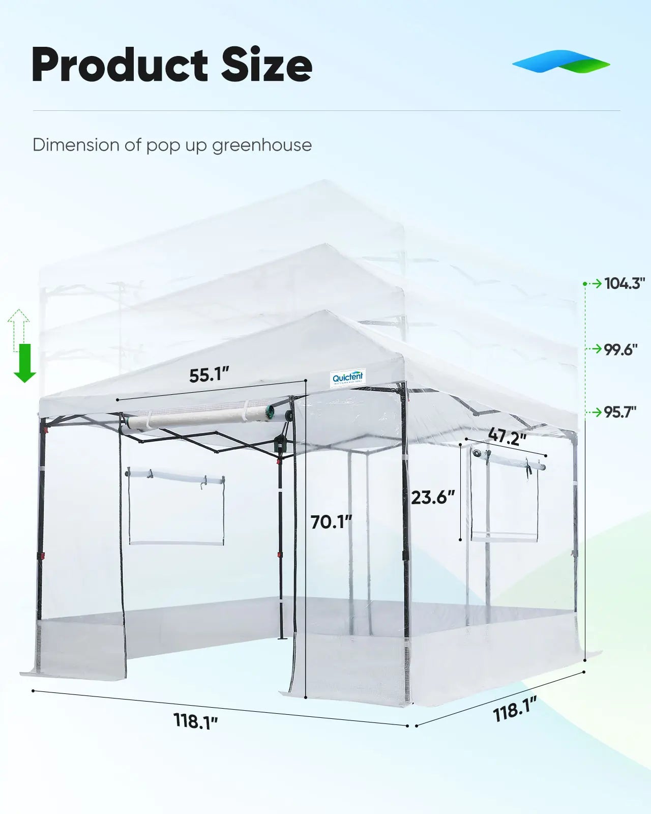 10'x10' Portable Pop-up Walk-in Greenhouse Clear Size#size_10Γ10ft-Clear