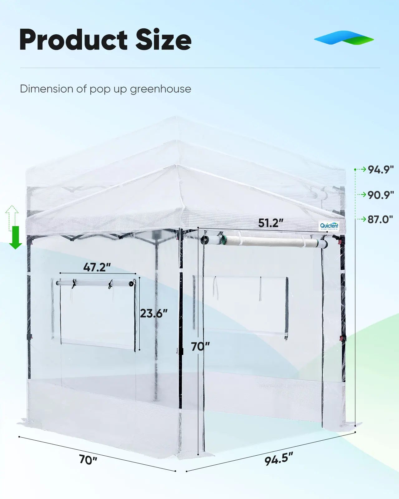 8'x6' Portable Pop-up Walk-in Greenhouse Clear Size#size_8x6ft-Clear