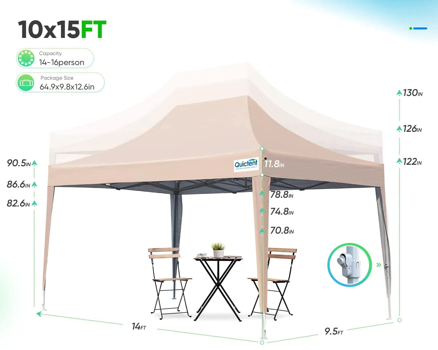beige 10x15 canopy tent heights#color_beige