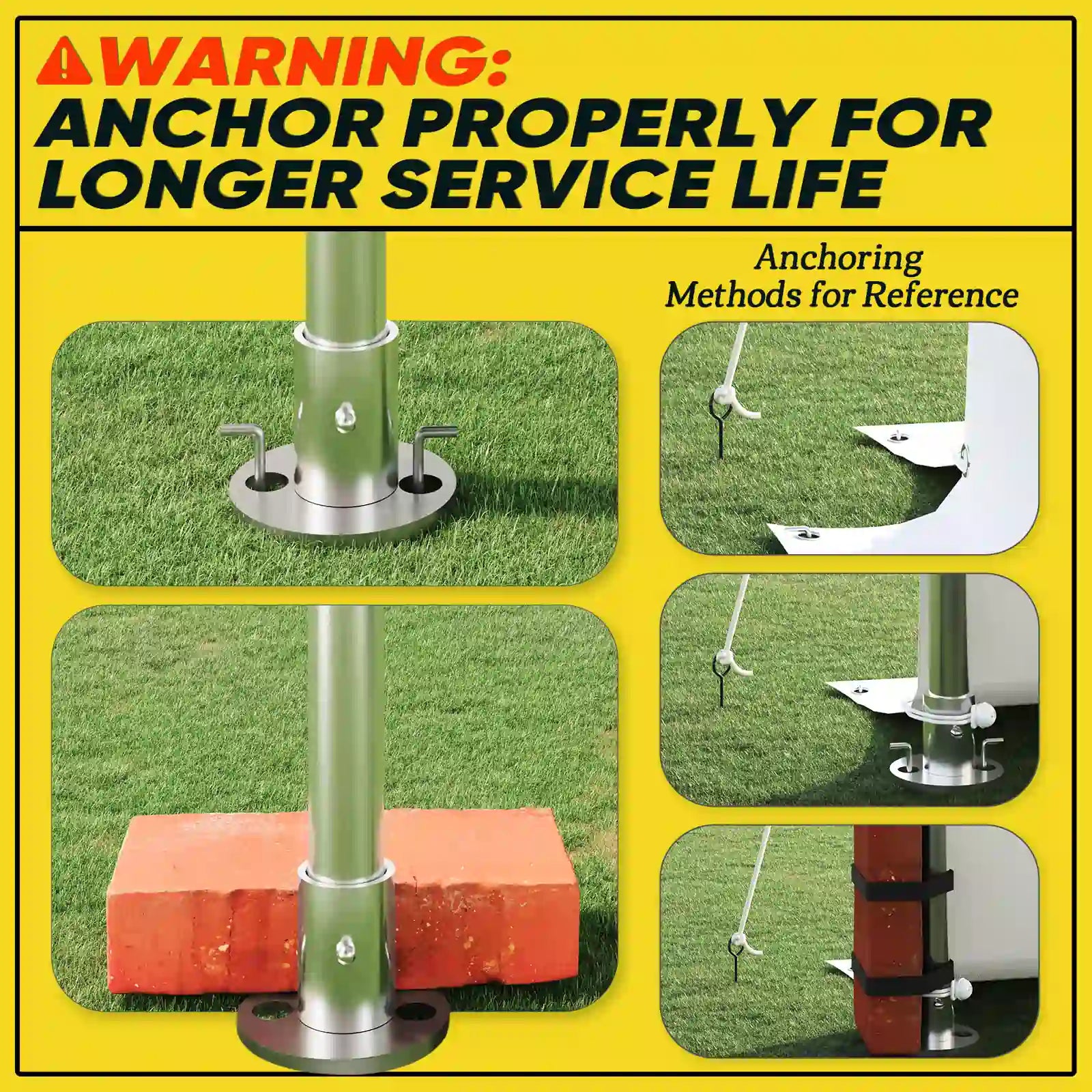 properly anchor a pole for longer service life#size_20'x20' with Sides