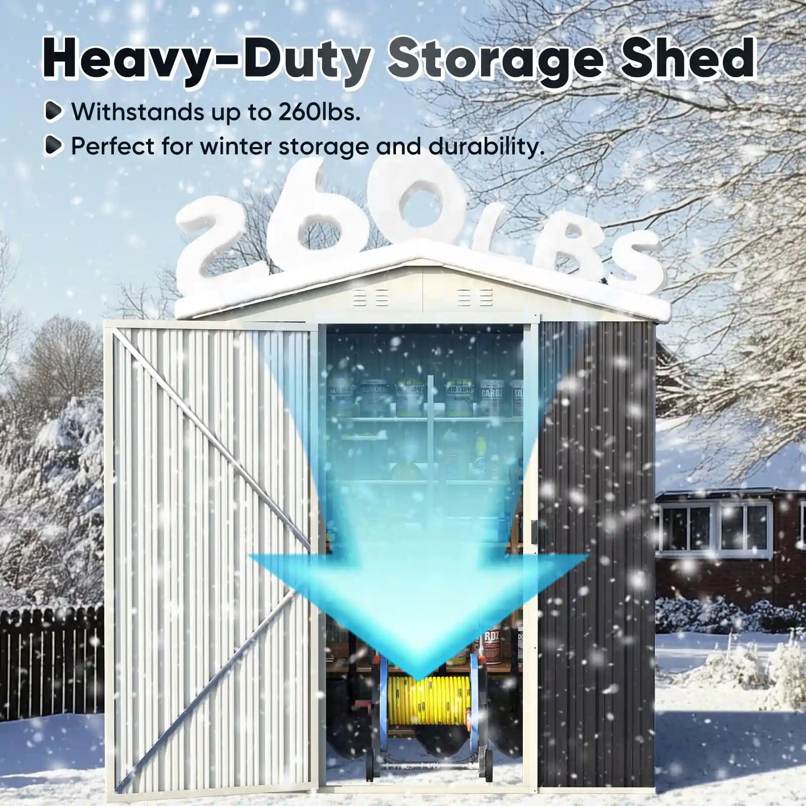 Heavy-duty storage shed withstand 260 lbs#size_60.83"x45.87"