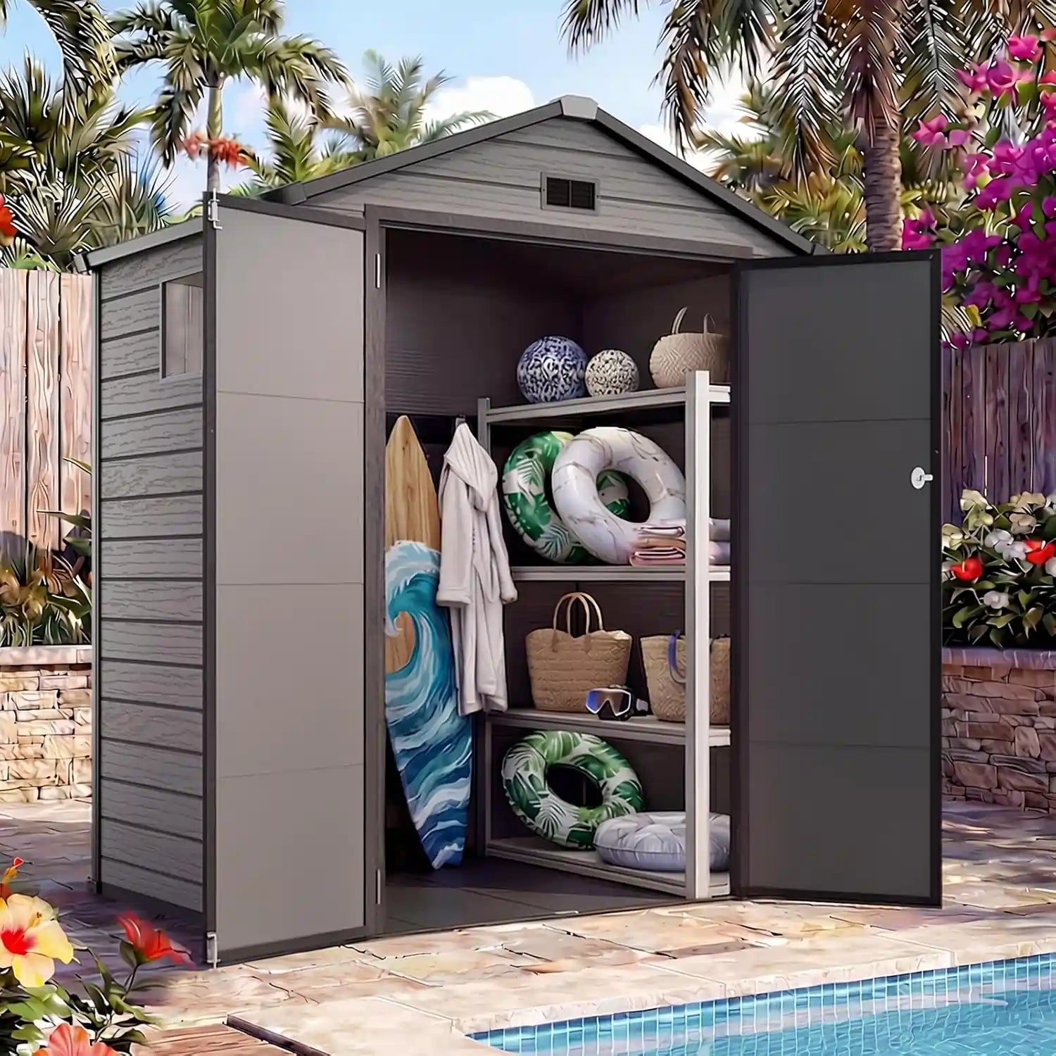 Outdoor Resin storage shed#size_5.3x3.5ft