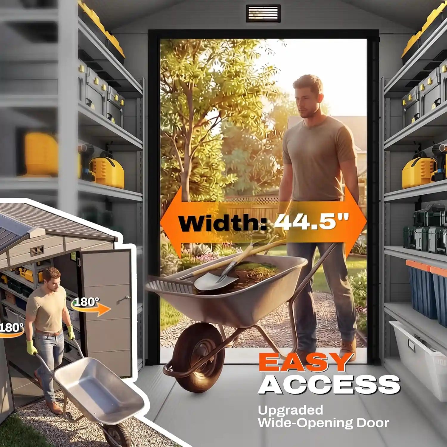 Garage with wide-opening door for easy access#size_5.3x3.5ft