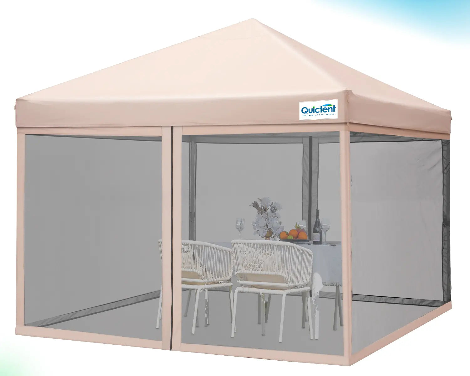 Quictent 6.6x6.6/8x8/10x10/10x20 Portable Pop Up Canopy with Netting