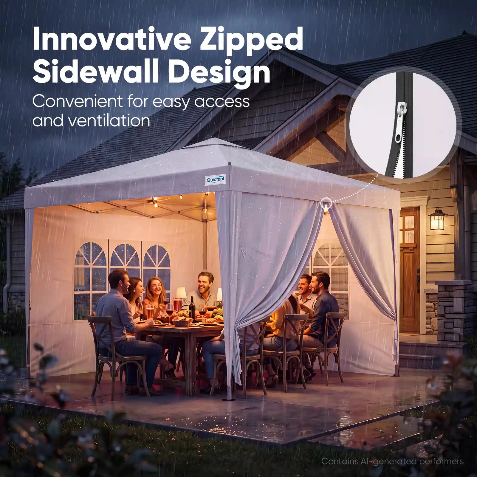 Includes 3 removable walls#style_White w/3 Sidewalls