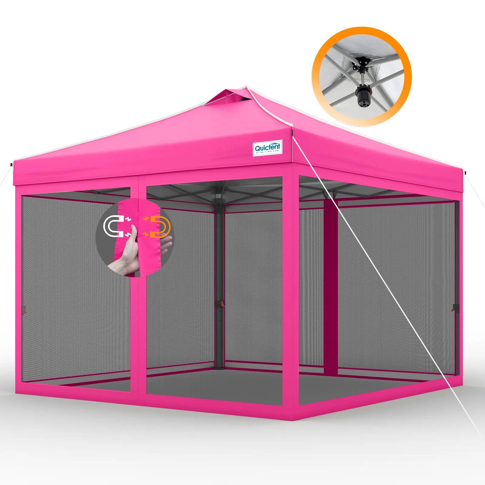 Pink pop-up canopy tent with Auto-Close Magnetic Door#style_Pink w/Magnetic Door