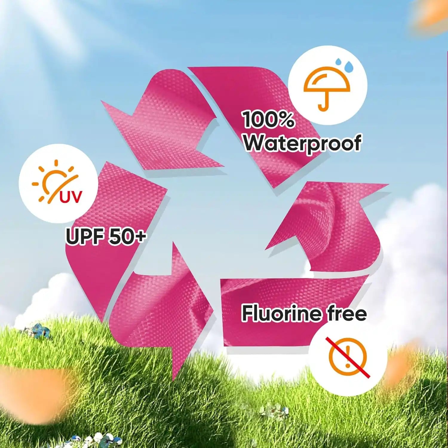 100% Waterproof, UPF 50+ and Fluorine free#color_pink