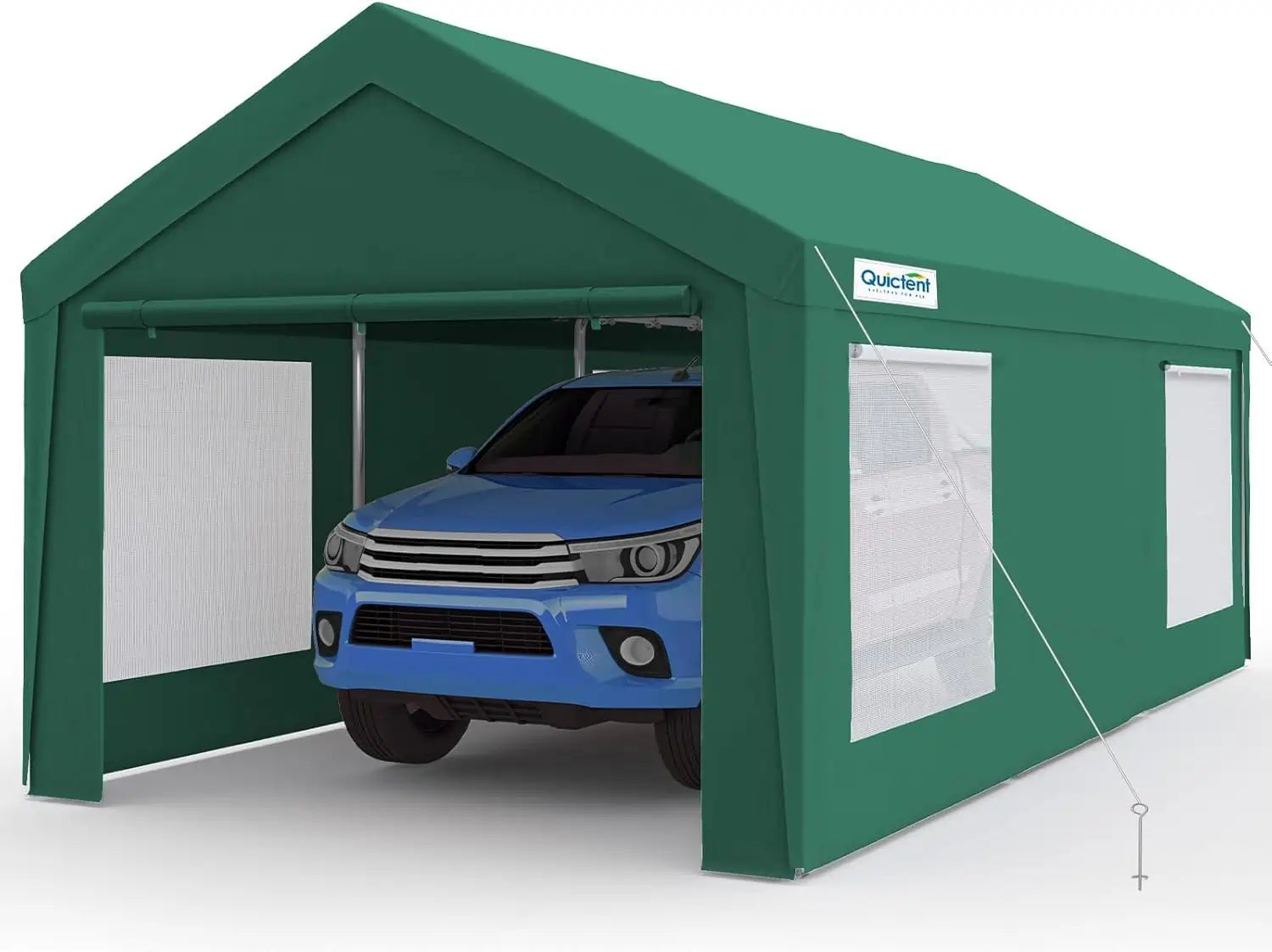 Galvanized Car Tent#color_12'x20'-Green