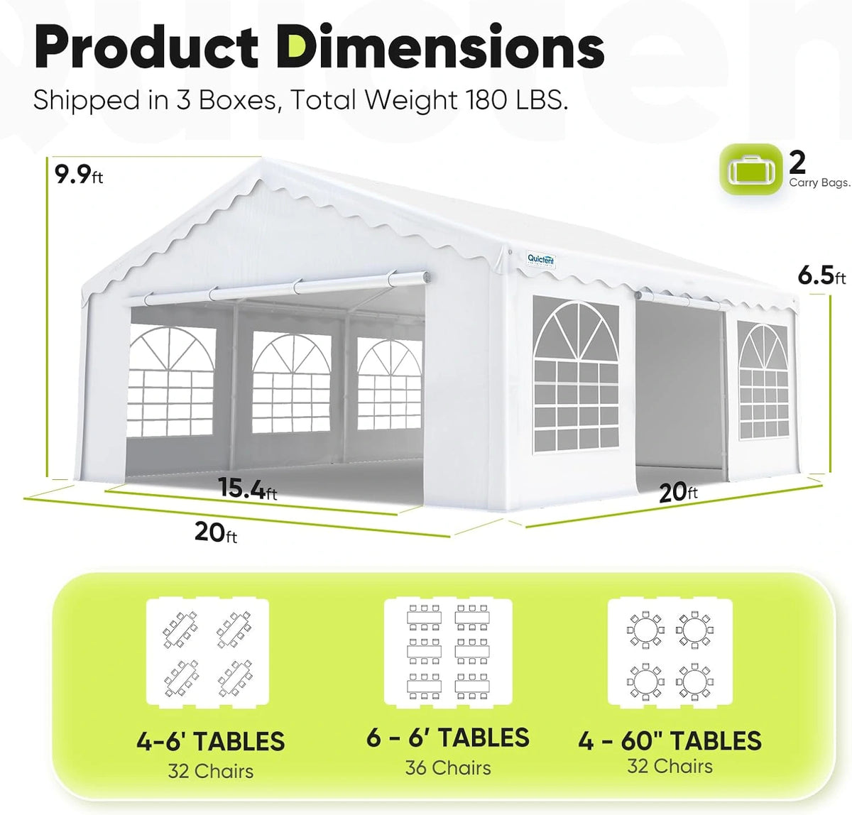 White outdoor party tent dimensions#style_wavy edge