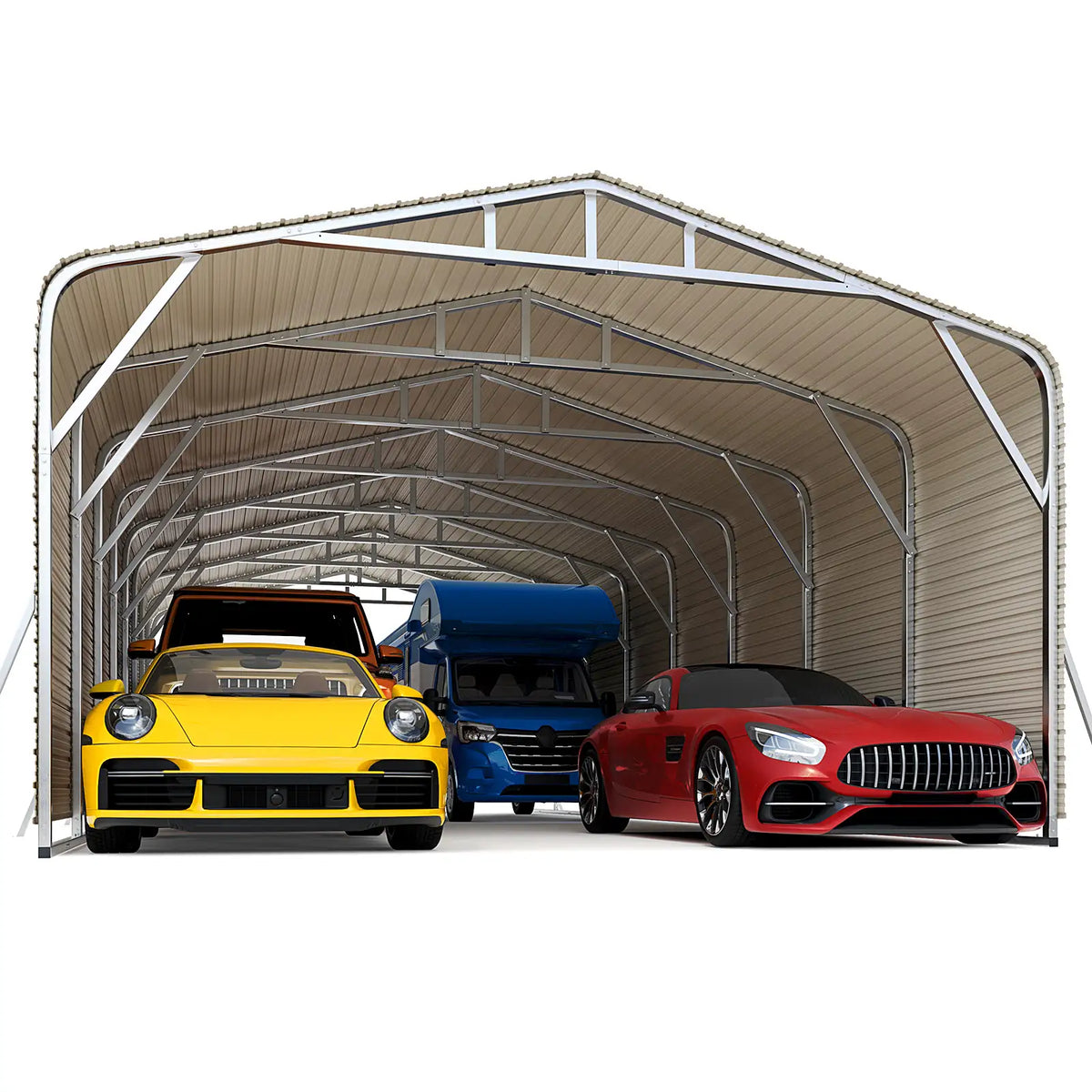 Quictent 20x40 FT Heavy Duty Metal Carport with Side Panels#size_20X40ft w/Side Panels