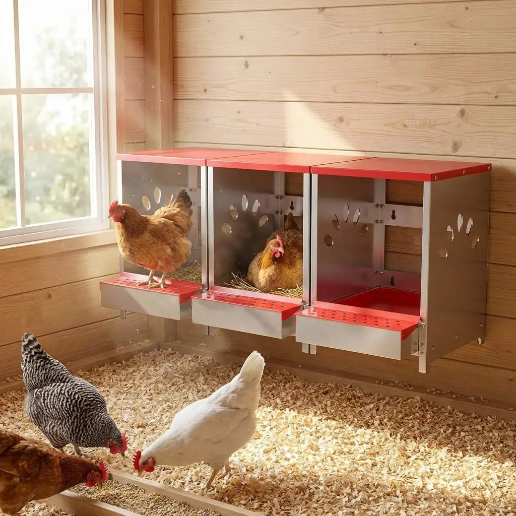 Quictent 3 Hole Large Metal Hen Laying Box