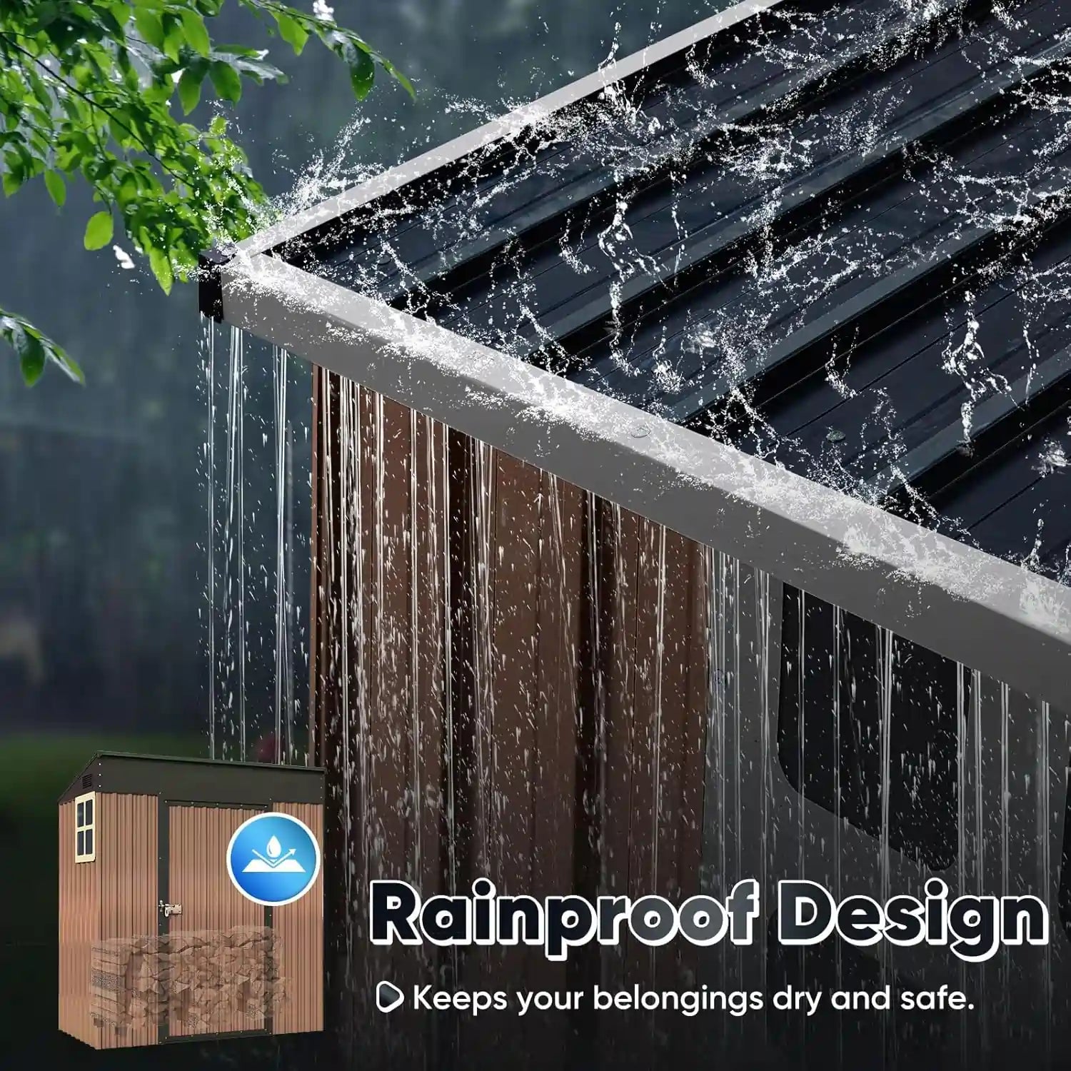 keep rainwater from pooling on the roof#size_66.93"x33.46"-Brown