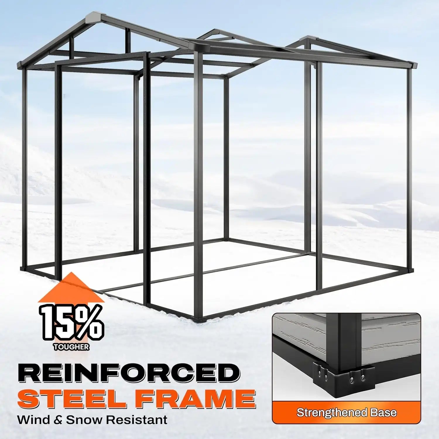 Reinforced Steel Frame#size_7.6x7.2FT