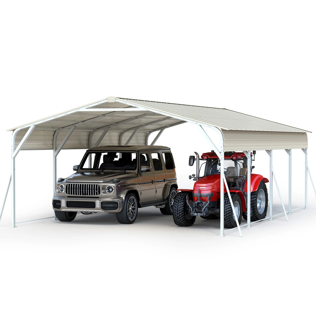 Quictent Heavy Duty 20x20 FT Vertical Roof Metal Carport#size_20X20ft