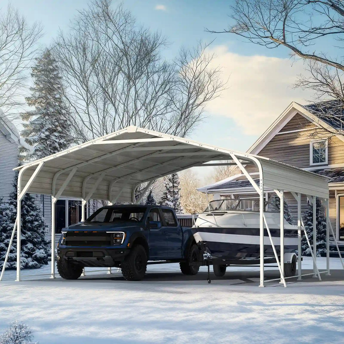 2 Car Shelter for RV, Vehicles & Farm Equipment#size_20X20ft