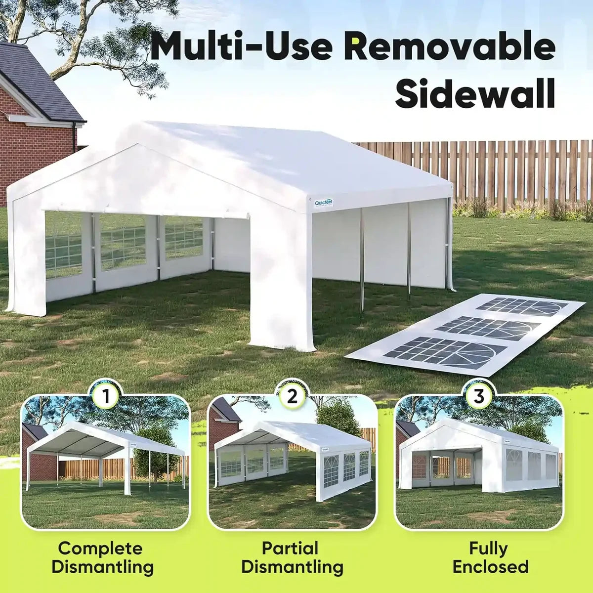 White multi-use removable sidewall tent#style_basic