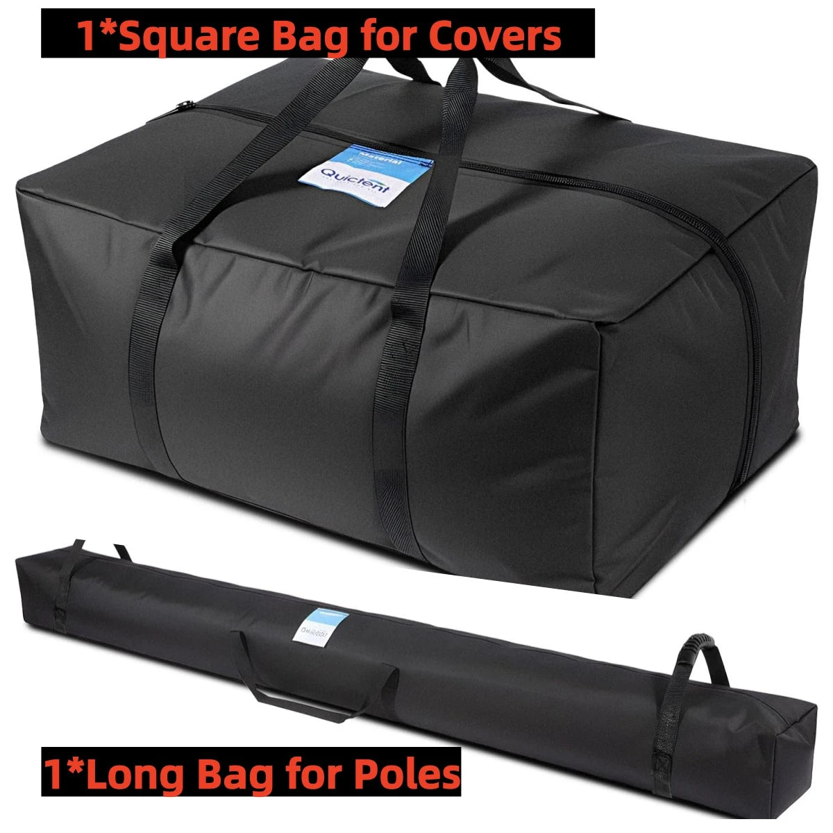 Party Tent Storage Bag Package (1*Square Bag for Covers+1*Long Bag for Poles)