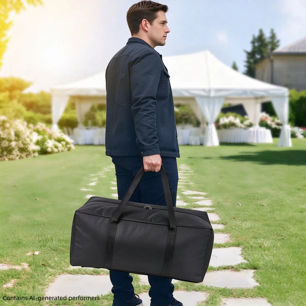 Party Tent Storage Bag Package (1*Square Bag for Covers+1*Long Bag for Poles)