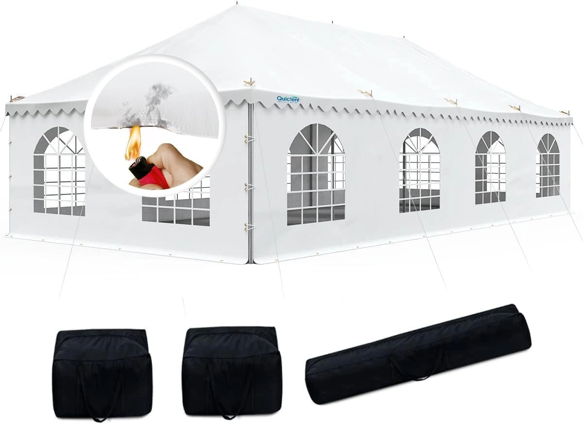 Quictent 20x40 Party Tent Wedding Pole Tent with Sidewalls and