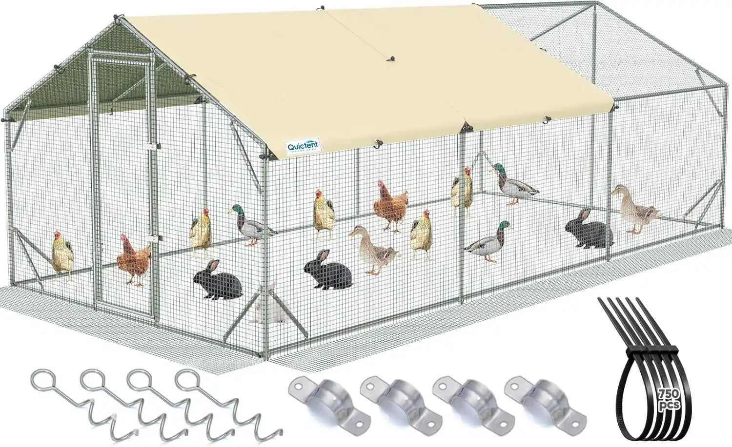 Large outdoor 18X9FT chicken coop#size_18x9ft w/Extended Wire