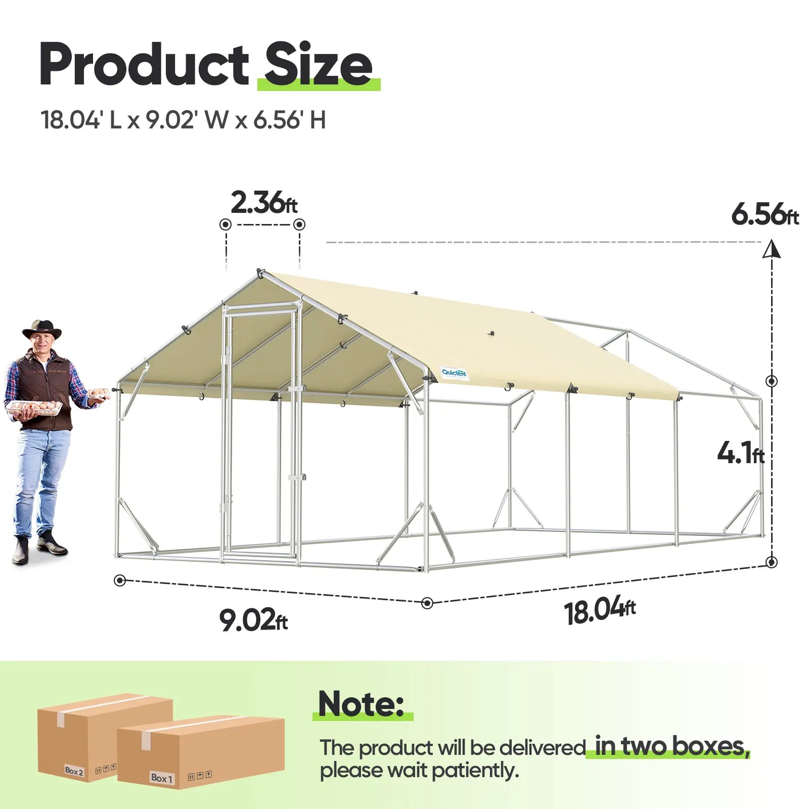 Measurement a large chicken run#size_18x9ft w/Extended Wire