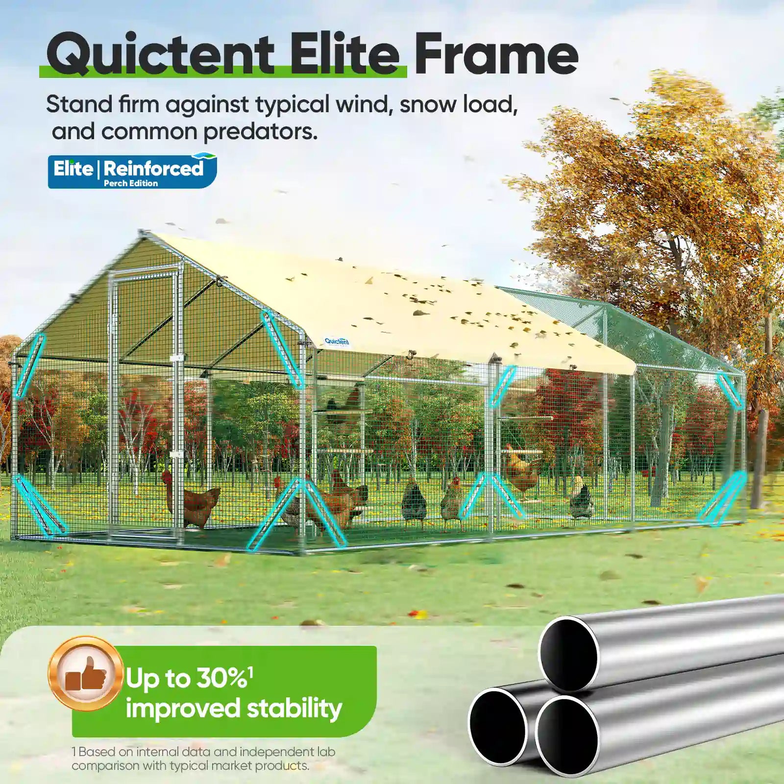 Quictent Elite Frame#size_18x9ft w/Extended Wire+Roost Poles